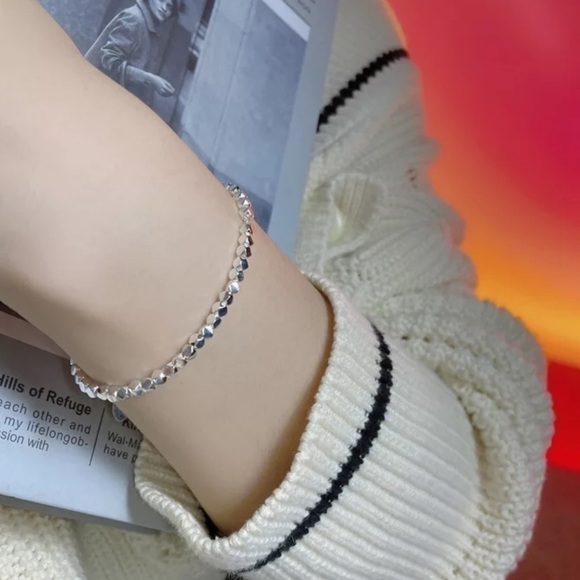 NEW 925 Sterling Silver Unique Cubed Chain Bracelet - Picture 4 of 6